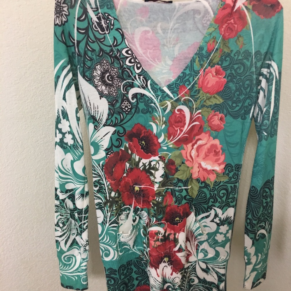 Multi-Colored Floral Hoodie RETRO Apparel USA S